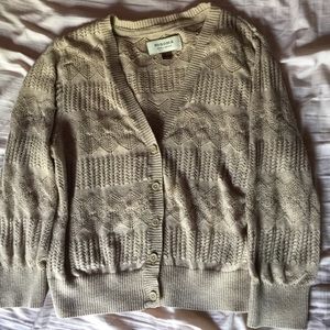 Sonoma Medium Tan Cropped Knit Cardigan